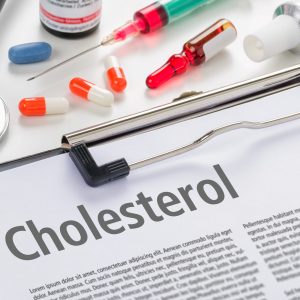 Cholesterol written on a clipboard